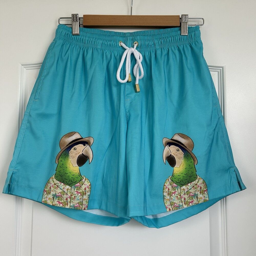 Kenny Flowers Margaritaville Swim Trunks Shorts Men Sz L Blue Match Your Parrots